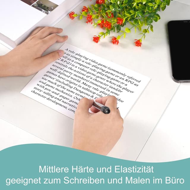 Detalle 1 de Dreamil transparente Schreibtischunterlage aus PVC, wasserdicht mit abgerundeten Ecken – 60 x 33 cm