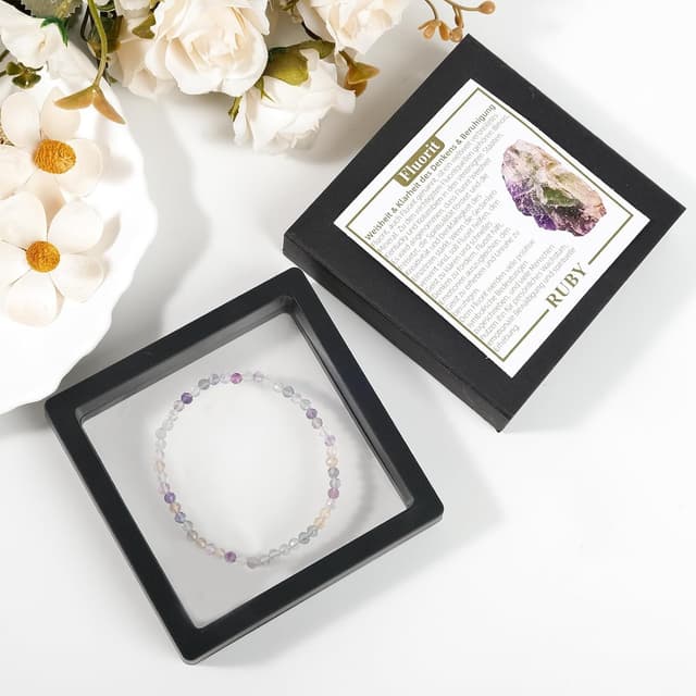 Detalle 2 de Ruby bracciale donna in pietra naturale 4 mm con perle sfaccettate elasticizzato in lapislazzuli