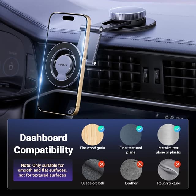 Detalle 2 de UGREEN Car Phone Holder 360° Magnet