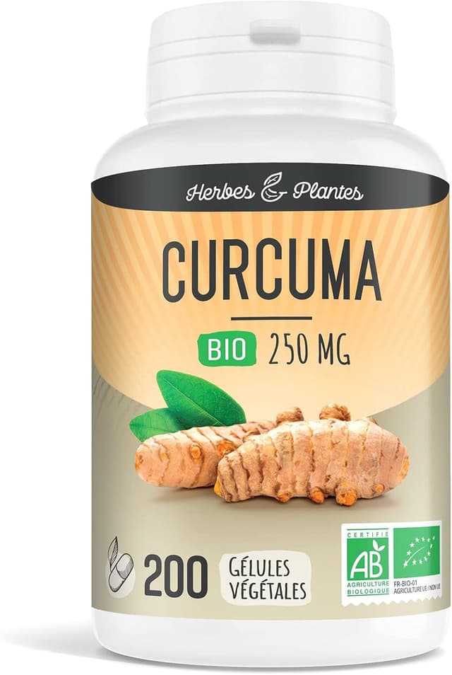 Detalle de Herbes Et Plantes Curcuma Bio — 200 gélules végétales