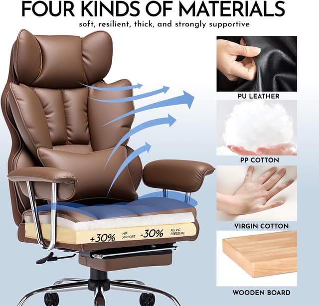 Thumbnail 5 de Efomao Big and Tall Office Chair