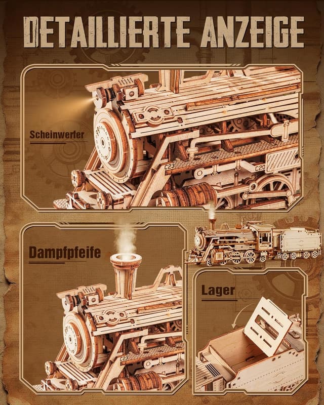 Detalle de Robotime Treno 3D Puzzle modello kit meccanico per autoassemblaggio