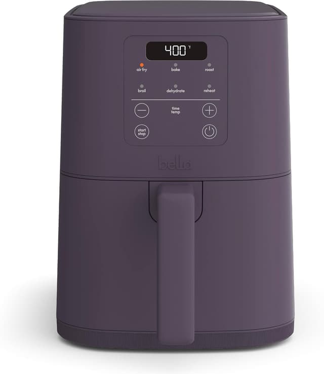 Detalle de BELLA 4Qt Slim Air Fryer (Plum) with Adjustable Temperature & 6 Presets