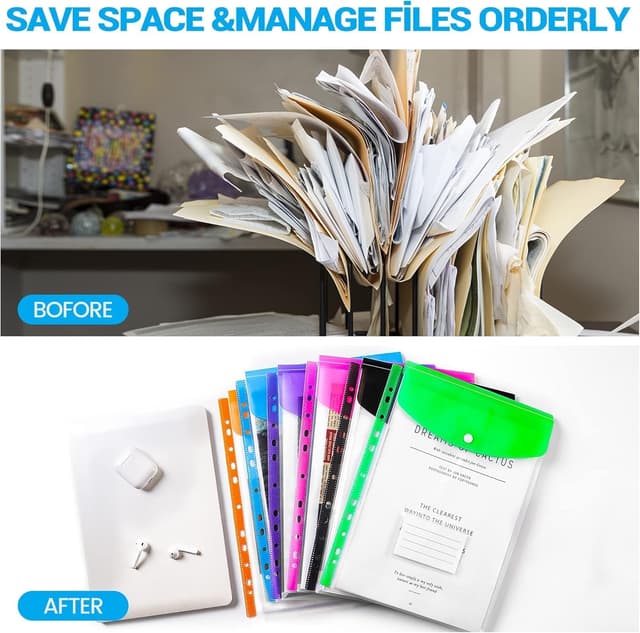 Thumbnail 4 de TOOELMON Punched Pockets A4 Wallets 12 Pack