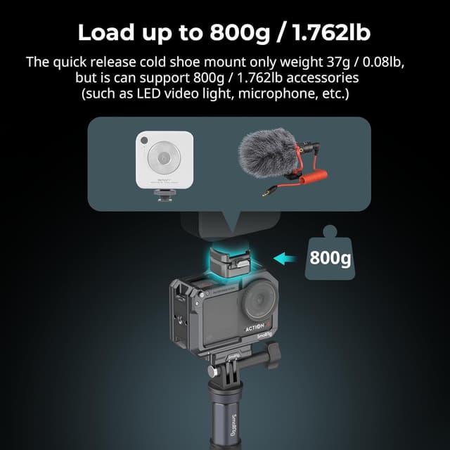 Thumbnail 6 de SMALLRIG Support à dégagement rapide QR-Slide avec cold shoe double direction et charge jusqu’à 800 g (HawkLock H18-4500)