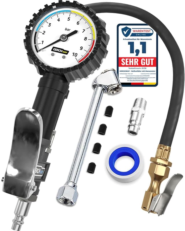 Detalle de GERCHWAY Reifenfüller mit Manometer