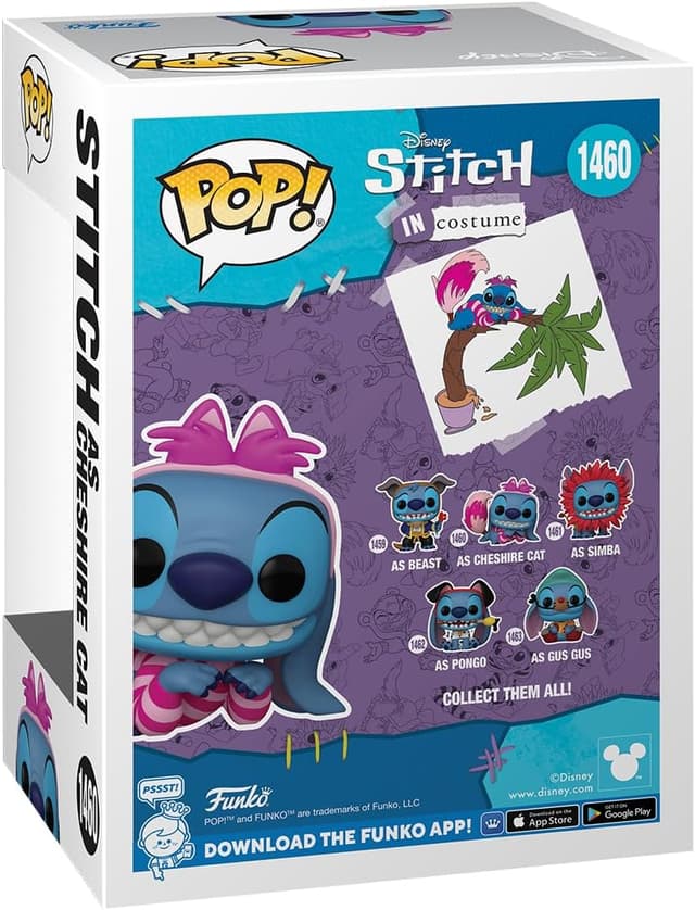 Detalle 1 de Funko Pop! Disney: Stitch Cheshire Costume 🧸 Colección Niño y Adulto