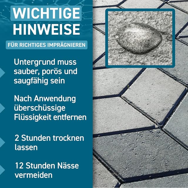 Detalle de PLINTEX Steinimprägnierung Außen & Innen (10 L) – wasser- und schmutzabweisend für Naturstein, Beton & mehr