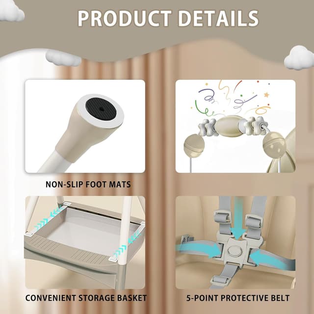 Detalle de UBRAVOO 3-in-1 Babyhochstuhl für ab 6 Monate