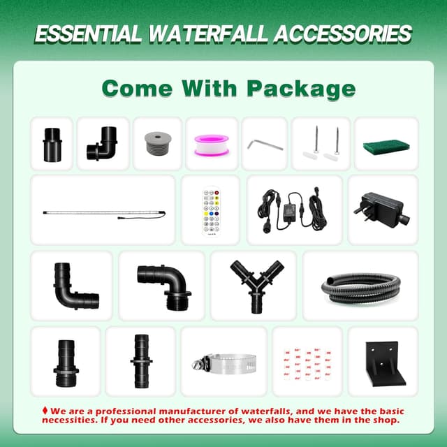 Thumbnail 6 de Longrun Longrun 60 cm LED Teich-Wasserfall Set