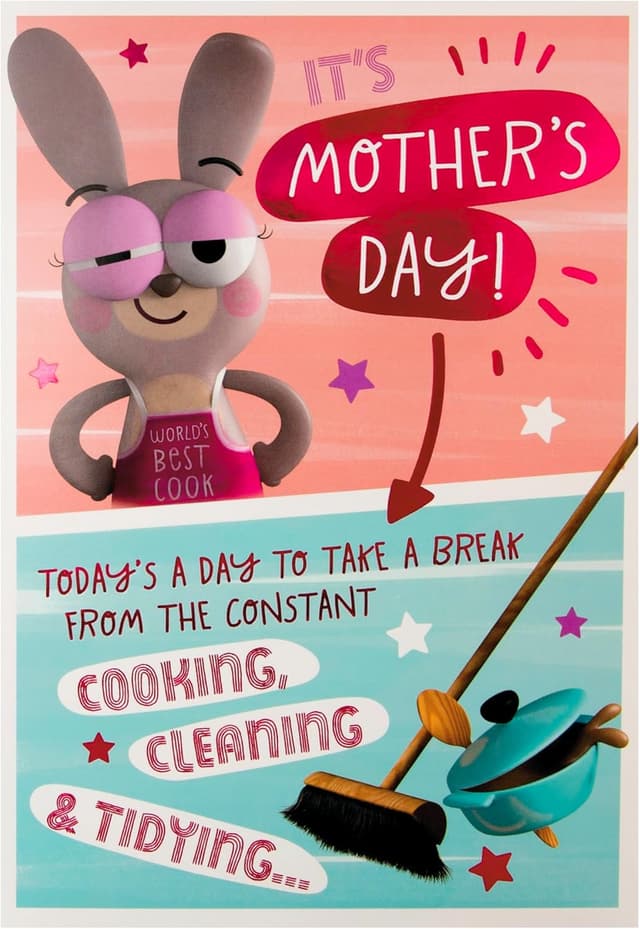 Detalle 2 de Hallmark Mother’s Day Card for Mum (Funny, Pink & Blue) with Foil Details