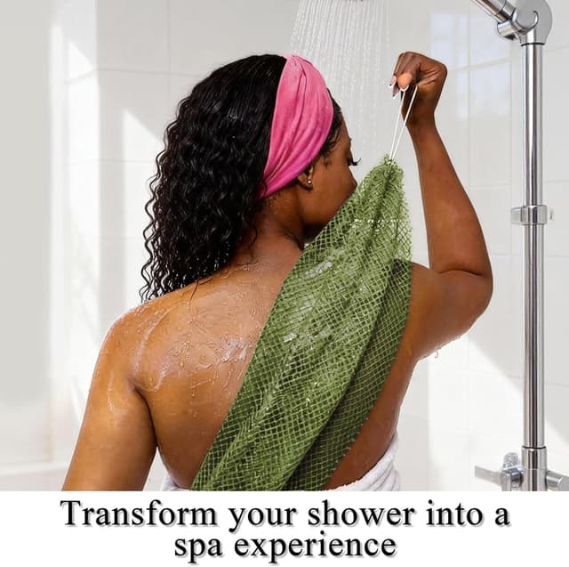 Detalle 2 de SubSahara Authentic African Net Sponge (2-Pack) for Body & Face — Gentle Exfoliating Loofah Sponge, Travel-Friendly, Quick-Drying