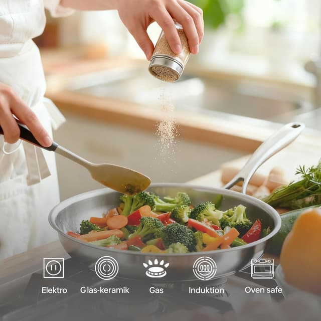 Detalle 1 de SANFELA set padelle acciaio 5 strati 3 pezzi