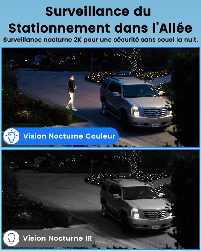 Detalle de Bextgoo Caméra de surveillance extérieure 4MP 24/7 sans WiFi (avec carte SIM, IP66) 360°