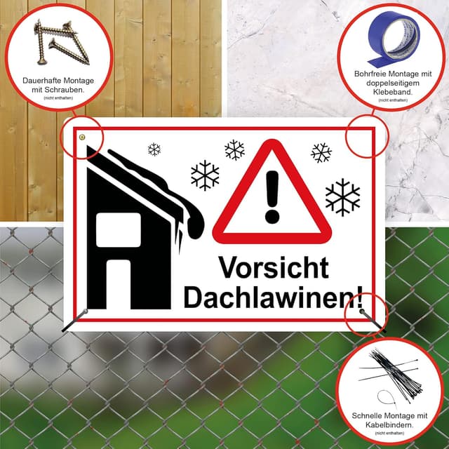 Detalle 2 de STROBO Dachlawinen Schild 20 x 30 cm 🚧