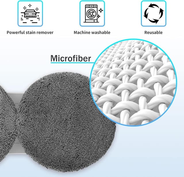 Detalle 2 de HIXZAP12 Mikrofaser-Ersatzpads (12er-Pack) für X1 Fensterreiniger – waschbar & wiederverwendbar