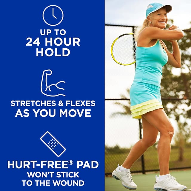 Detalle de BAND-AID Brand Flexible Fabric Adhesive Bandages Twin Pack (Memory-Weave Comfort Pads, 2 x 100 Count)