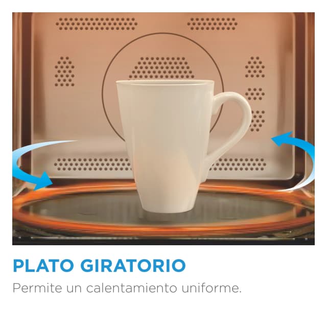 Detalle de Midea MCM238GDWP microondas con grill 23 litros