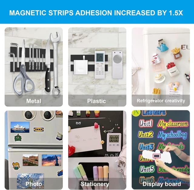 Thumbnail 6 de Magnetic Strips with Adhesive Backing 10 pack 🧲