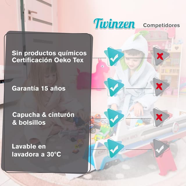 Thumbnail 5 de Twinzen Albornoz Dinosaurio 100% algodón 1-12 años