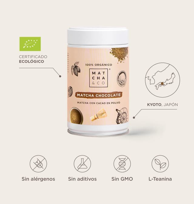 Detalle 2 de Matcha & CO Té Matcha Chocolate 80 g