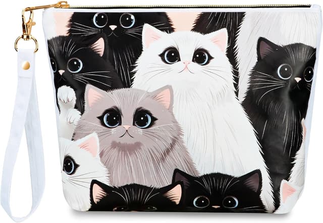 Thumbnail 6 de BuyCard Cat-Themed Starry Sky Pink Cat Makeup Gift Bag with Zipper