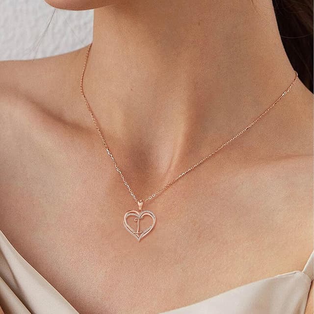 Detalle de INFUSEU collana con lettera A in cuore 20 pollici