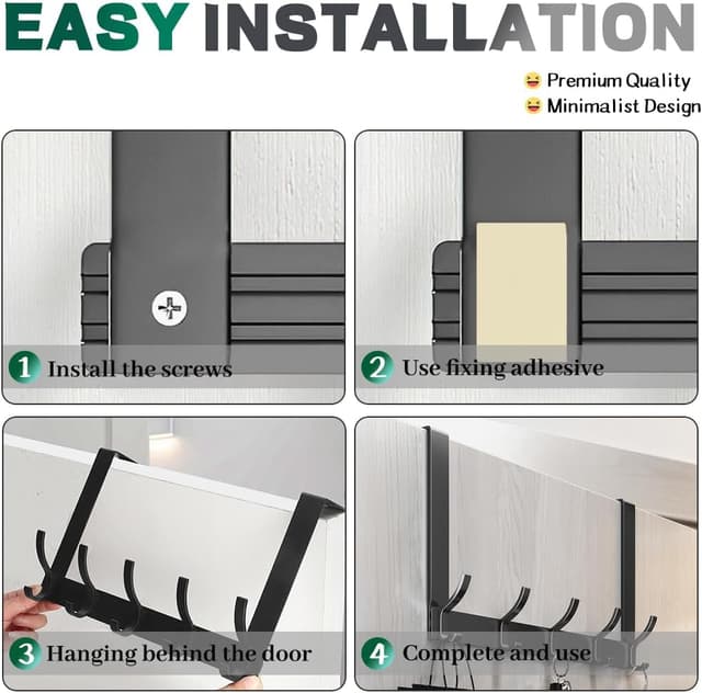 Detalle 2 de Over Door Hooks stainless steel 5 hooks