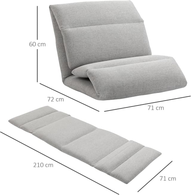 Detalle de HOMCOM Fauteuil de Sol canapé Paresseux 5 positions Gris