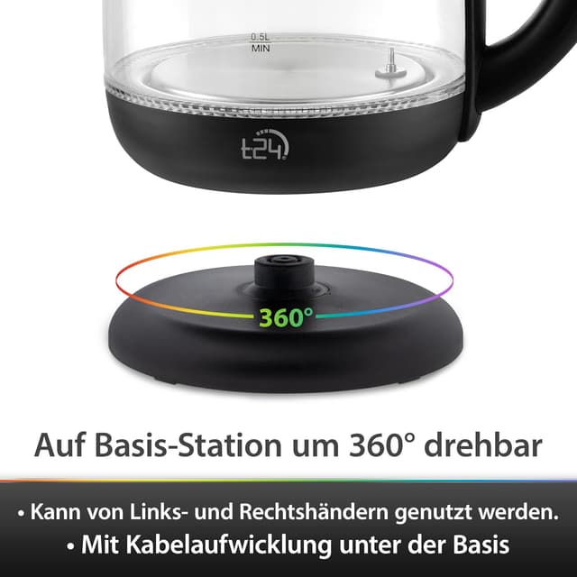 Thumbnail 6 de T24 Wasserkocher Glas 1,7 L mit Temperatureinstellung