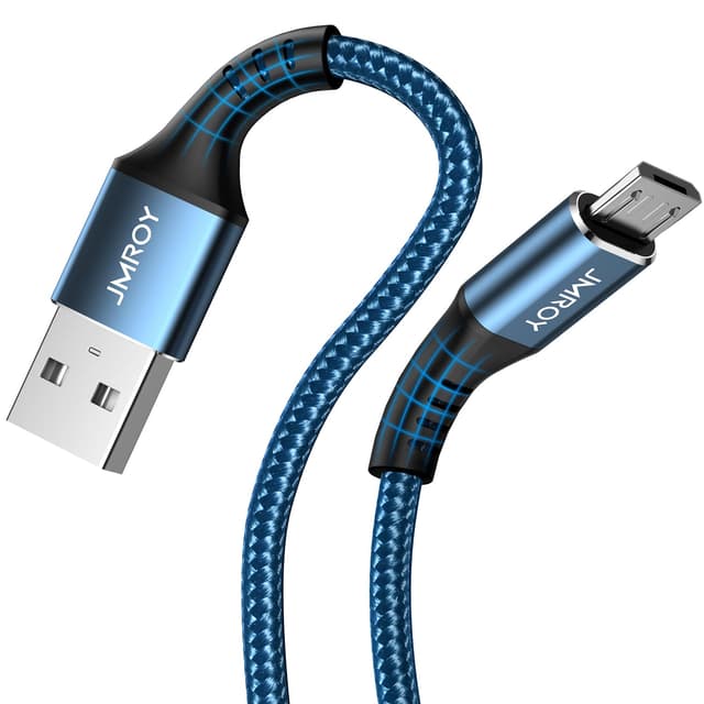 Detalle 2 de JMROY Micro-USB Schnellladekabel 3A (2er-Set, 2 m) – robustes Nylon-Ladekabel für viele Micro-USB-Geräte