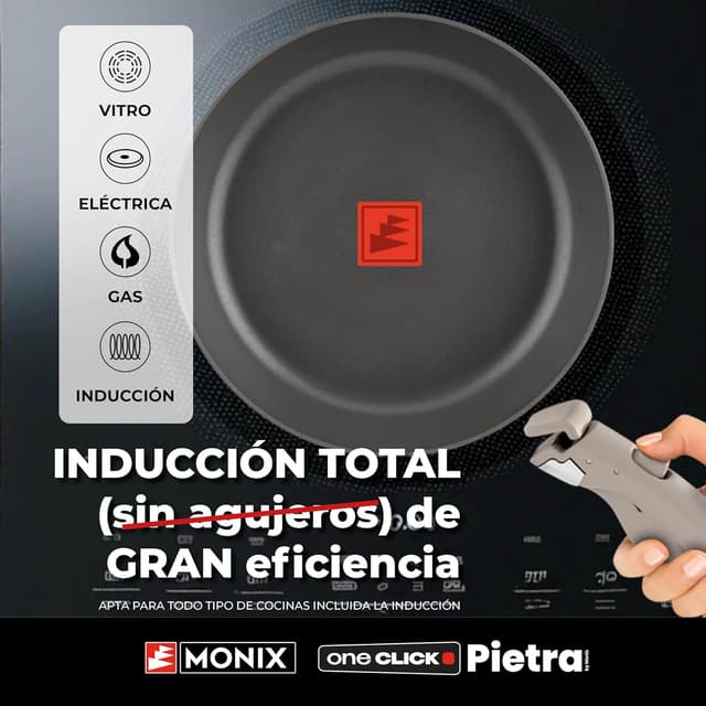 Thumbnail 4 de Monix One Click Pietra — Set 3 sartenes 20/24/26 cm