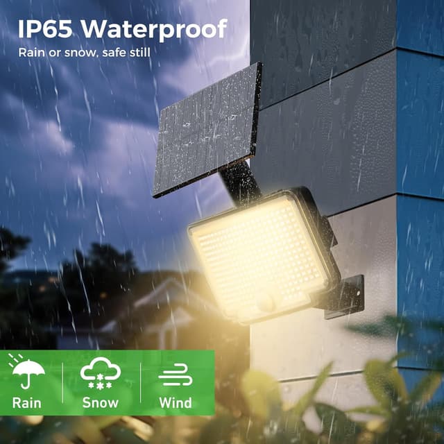 Detalle 2 de nipify 2er-Set Solarlampen für außen mit Bewegungsmelder, 310 LEDs, 3 Modi & Fernbedienung, IP65