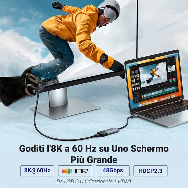 Detalle 2 de UGREEN USB C HDMI 2.1 8K60Hz adattatore