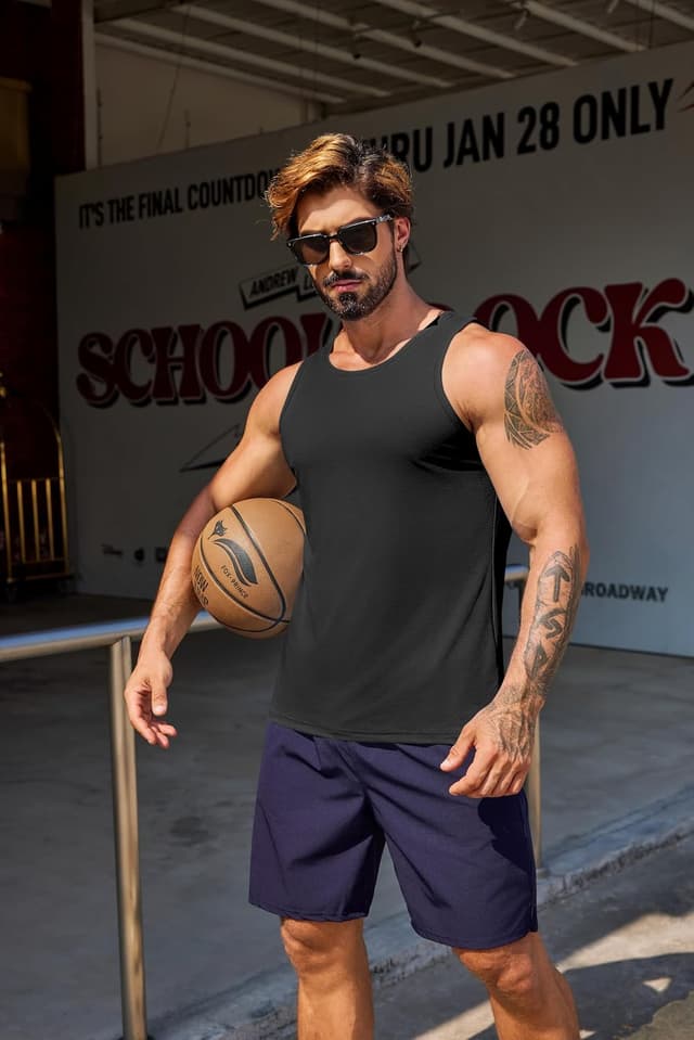 Detalle 2 de COOFANDY Canotta uomo 2/3 pack traspirante per palestra e yoga