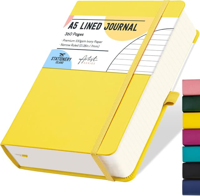 Detalle de STATIONERY ISLAND Carnet A5 ligné rigide 360 pages (papier 100 g/m²)