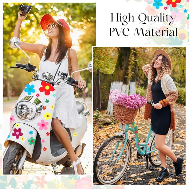 Detalle de 350 PCS Flowers Car Decals – waterproof floral vinyl stickers for car windows, doors, hoods & more