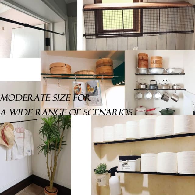 Thumbnail 7 de 2 Piezas Barra Cortinas Extensible Blanca 🏠 Sin Taladro