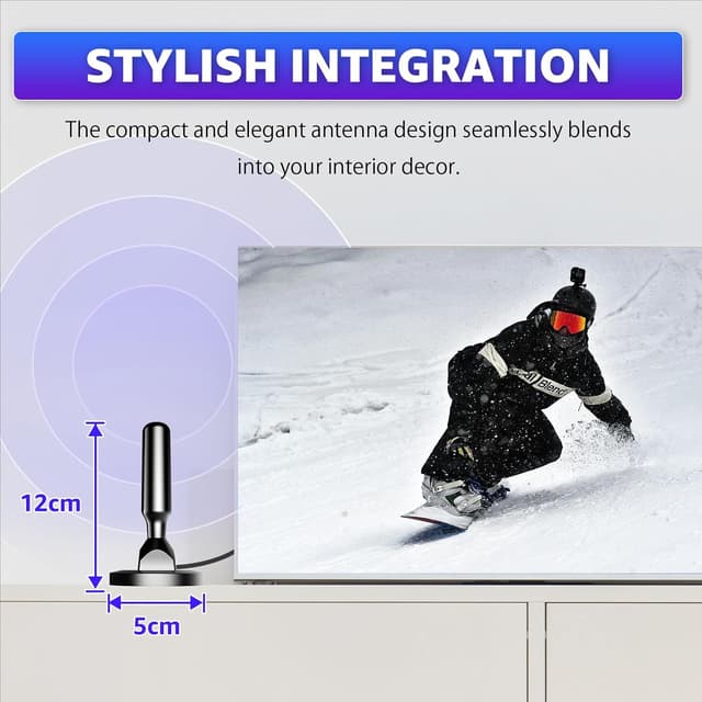Thumbnail 4 de Indoor TV Aerial 3m Coax Compact HD Antenna