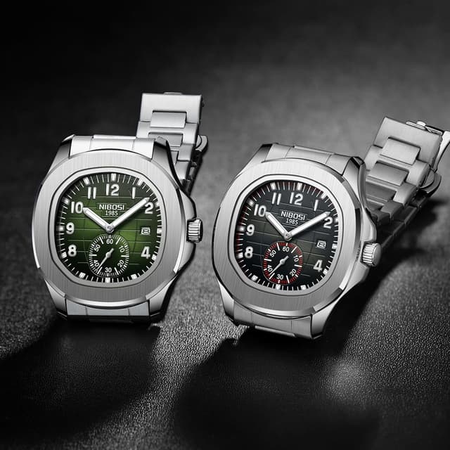 Detalle 2 de NIBOSI Orologio da uomo analogico al quarzo impermeabile con data e quadranti cronografici