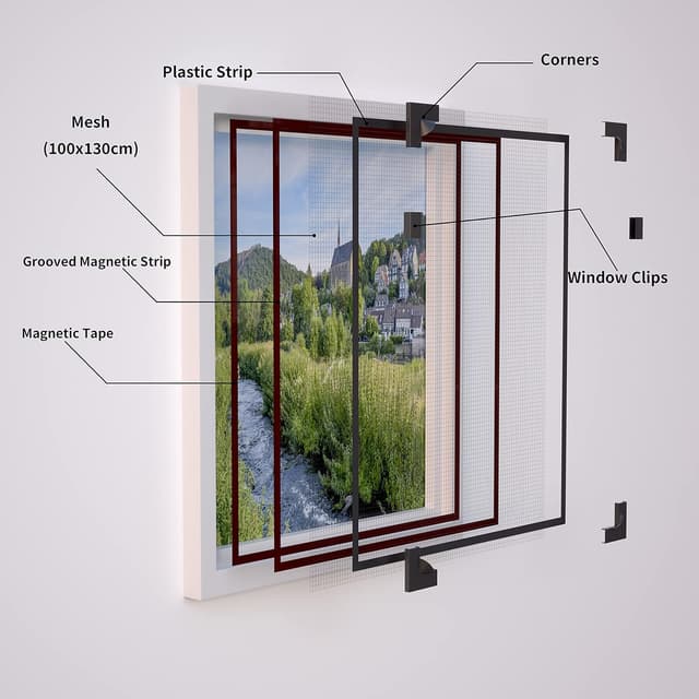 Detalle de NeatiEase magnetic fly screen 100x130 cm