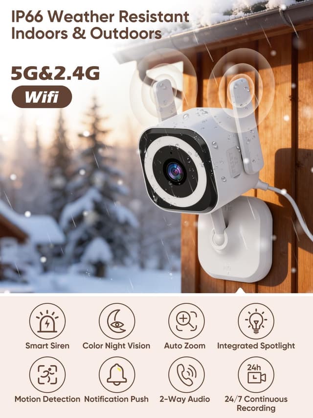 Detalle 2 de 2K Outdoor Security Camera 2K, IP66 CCTV