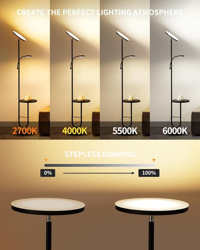 Thumbnail 6 de LuminexDesigns Lámpara de Pie LED con Mesa 36W