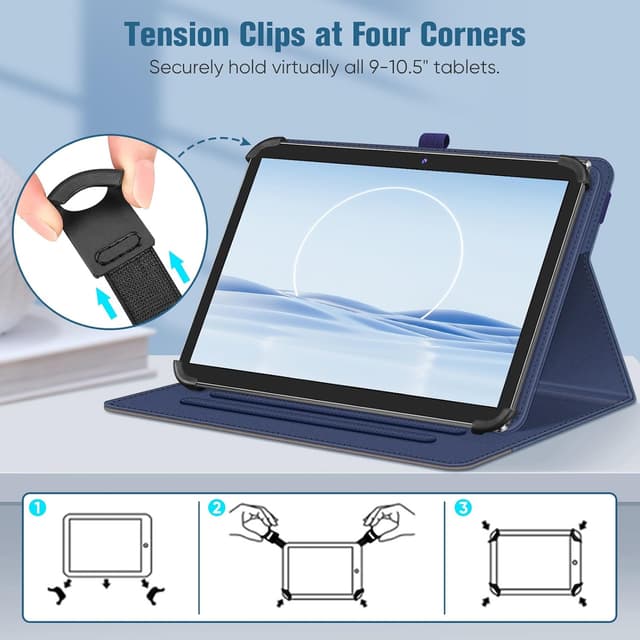 Detalle de FINTIE Universal Tablet Hülle 9–11 Zoll (Indigoblau) mit 360° Drehung – für Modelle wie DOOGEE U11/Tab G6 & mehr