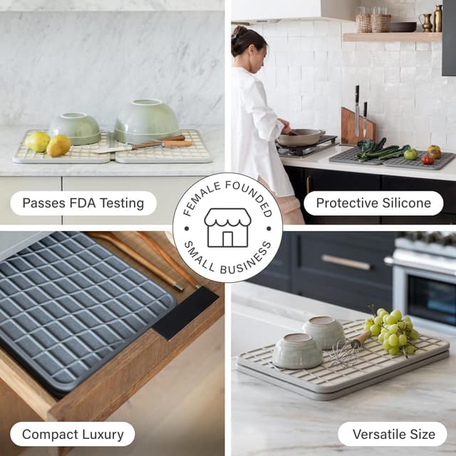 Detalle de Dorai Home Large Dish Pad 24.6" quick-drying dish mat 🧽