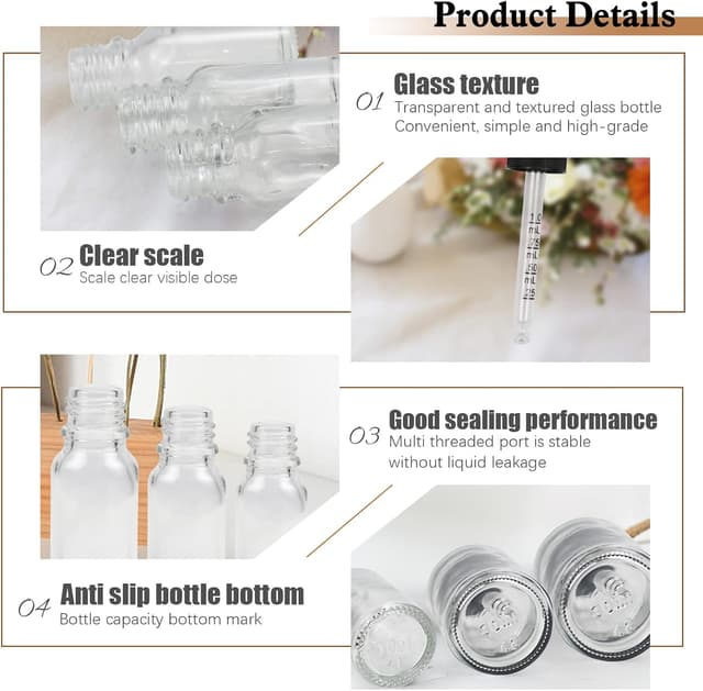 Detalle de Reyshin 12 Pack Glass Dropper Bottles