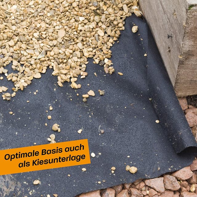 Detalle de Hinrichs Unkrautvlies 50 m – wasserduchlässige Unkrautfolie (50 g/m²) gegen Unkraut