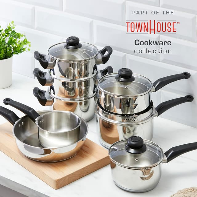 Detalle de Swan Townhouse stainless steel saucepan set