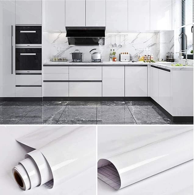 Thumbnail 6 de Decoroom Papel Adhesivo Blanco Brillo 40x300cm, Impermeable, Autoadhesivo