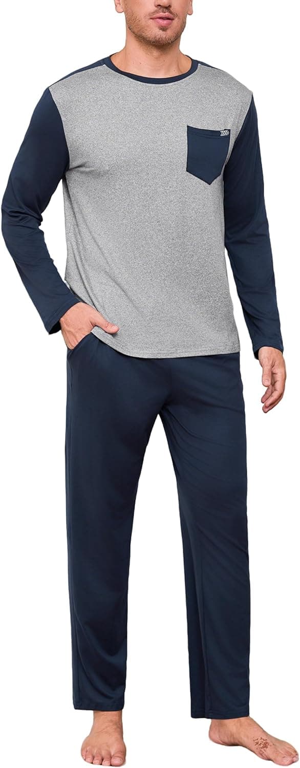 Detalle de Ensemble pyjama homme Terecey 2 pièces manches longues (haut + pantalon) bicolore